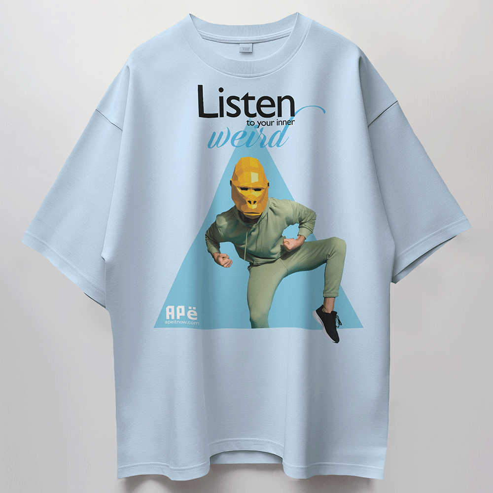 ApeLabs Unisex Tshirt Oversized- Glacier Blue